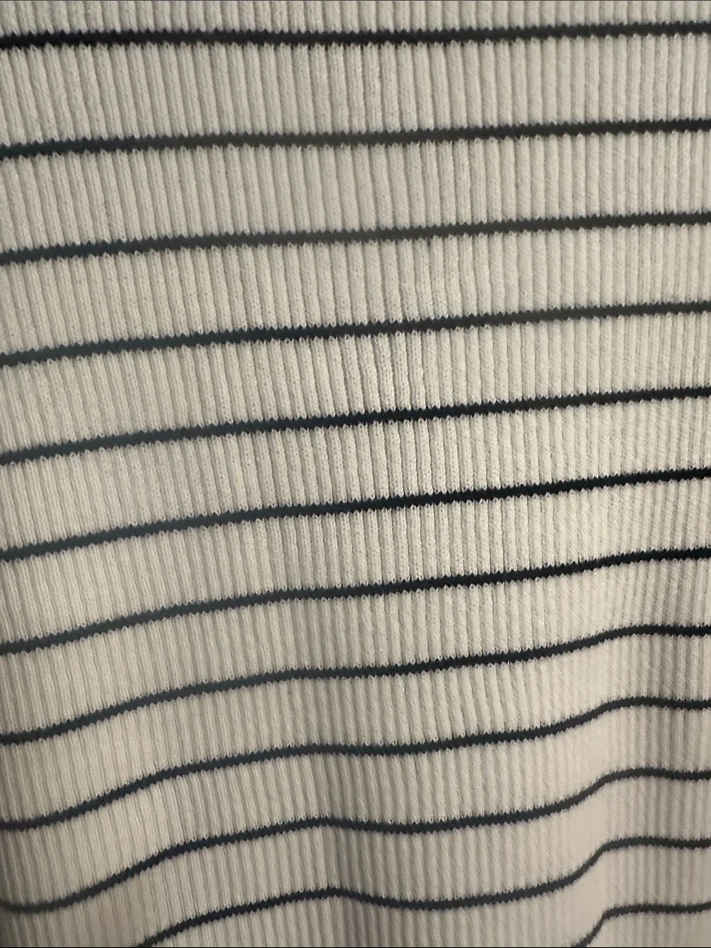 Appleseed's White and Black Striped Turtleneck Sweater